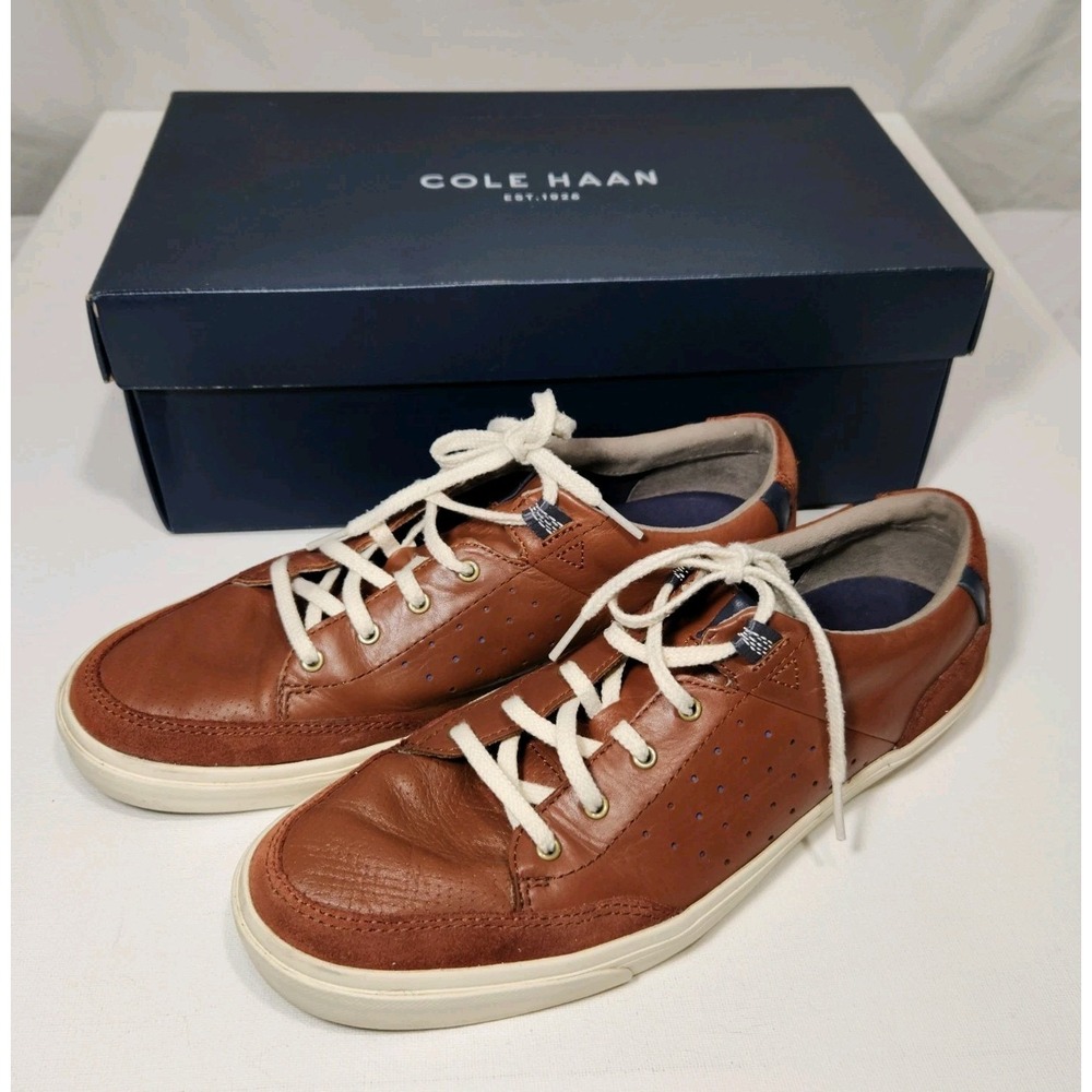 Cole Haan Mens Grand.Os Leather Casual Sneaker Shoes 10M Brown C22557‎ A16